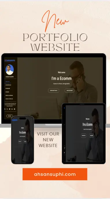 Modern responsive portfolio website design by Ahsan Suphi displayed on desktop, tablet, and mobile devices